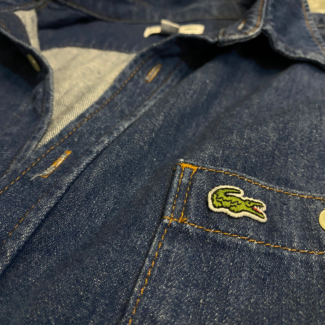 CAMISA LACOSTE DENIM AZUL CLÁSICA TALLA FR 42 / US L