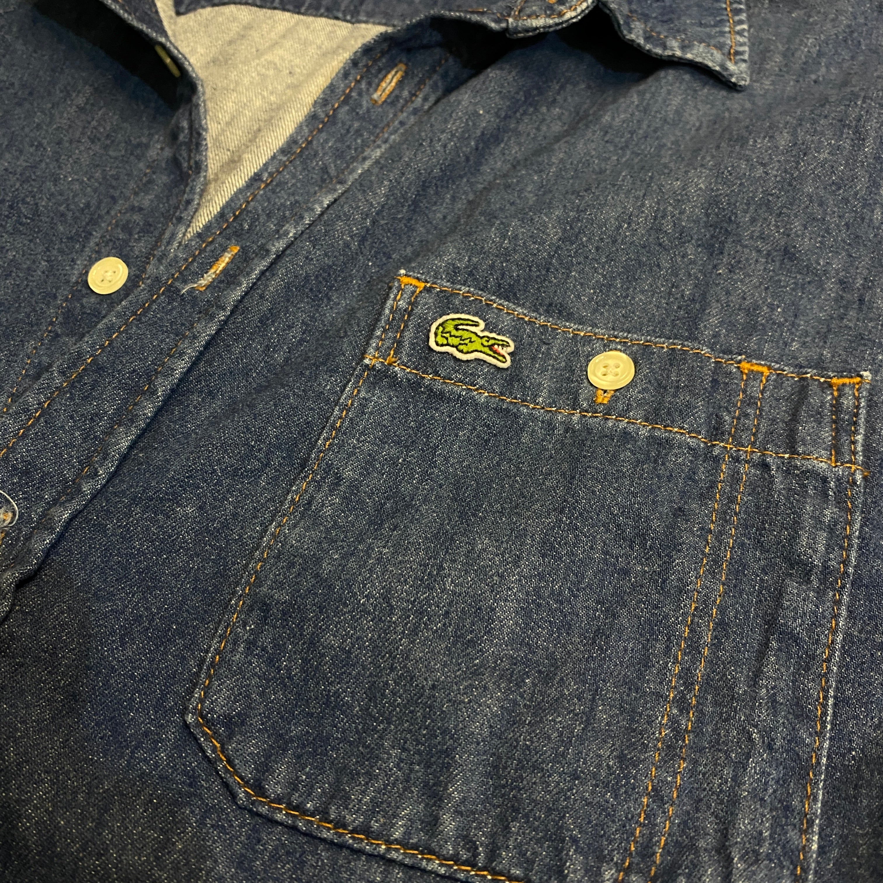 CAMISA LACOSTE DENIM AZUL CLÁSICA TALLA FR 42 / US L