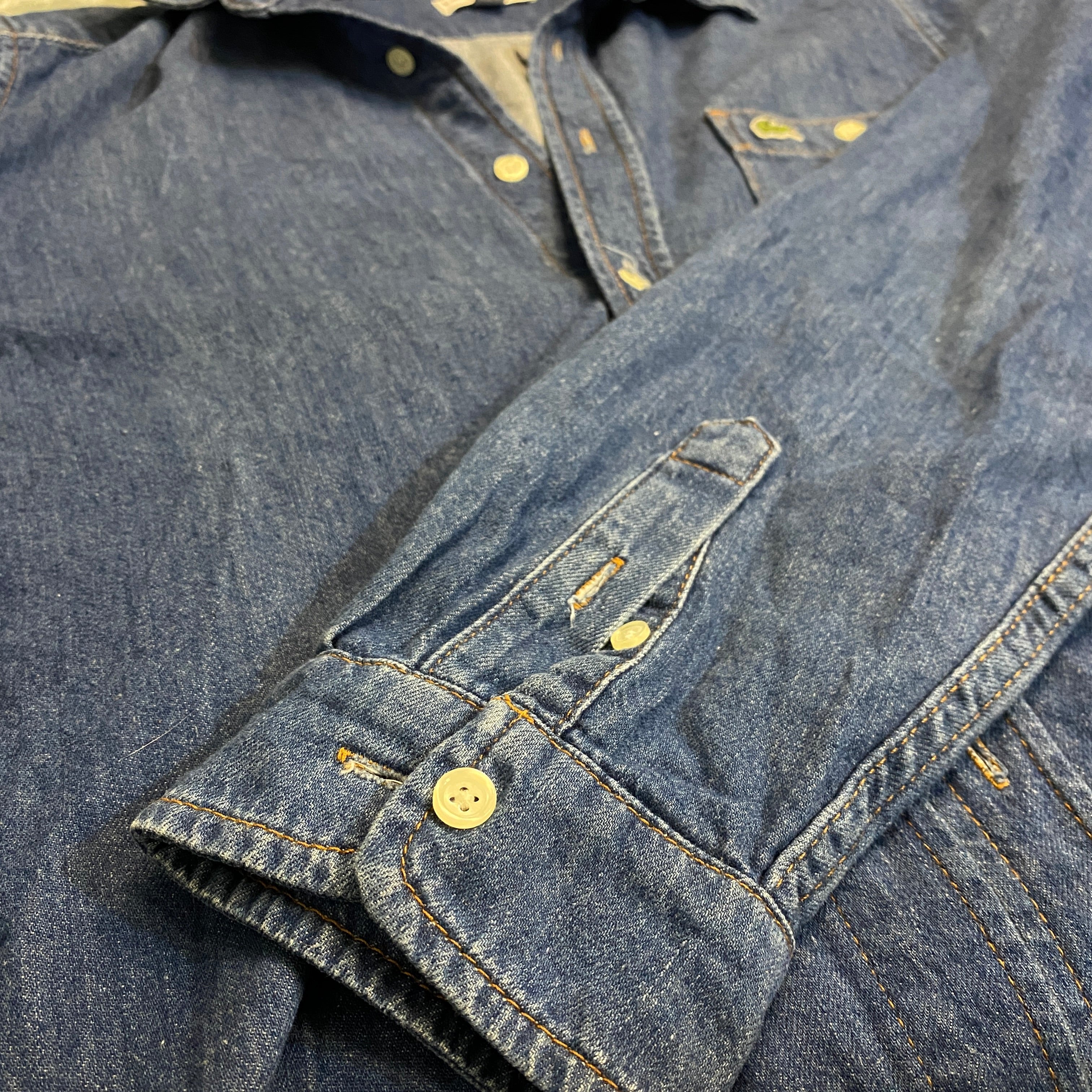 CAMISA LACOSTE DENIM AZUL CLÁSICA TALLA FR 42 / US L