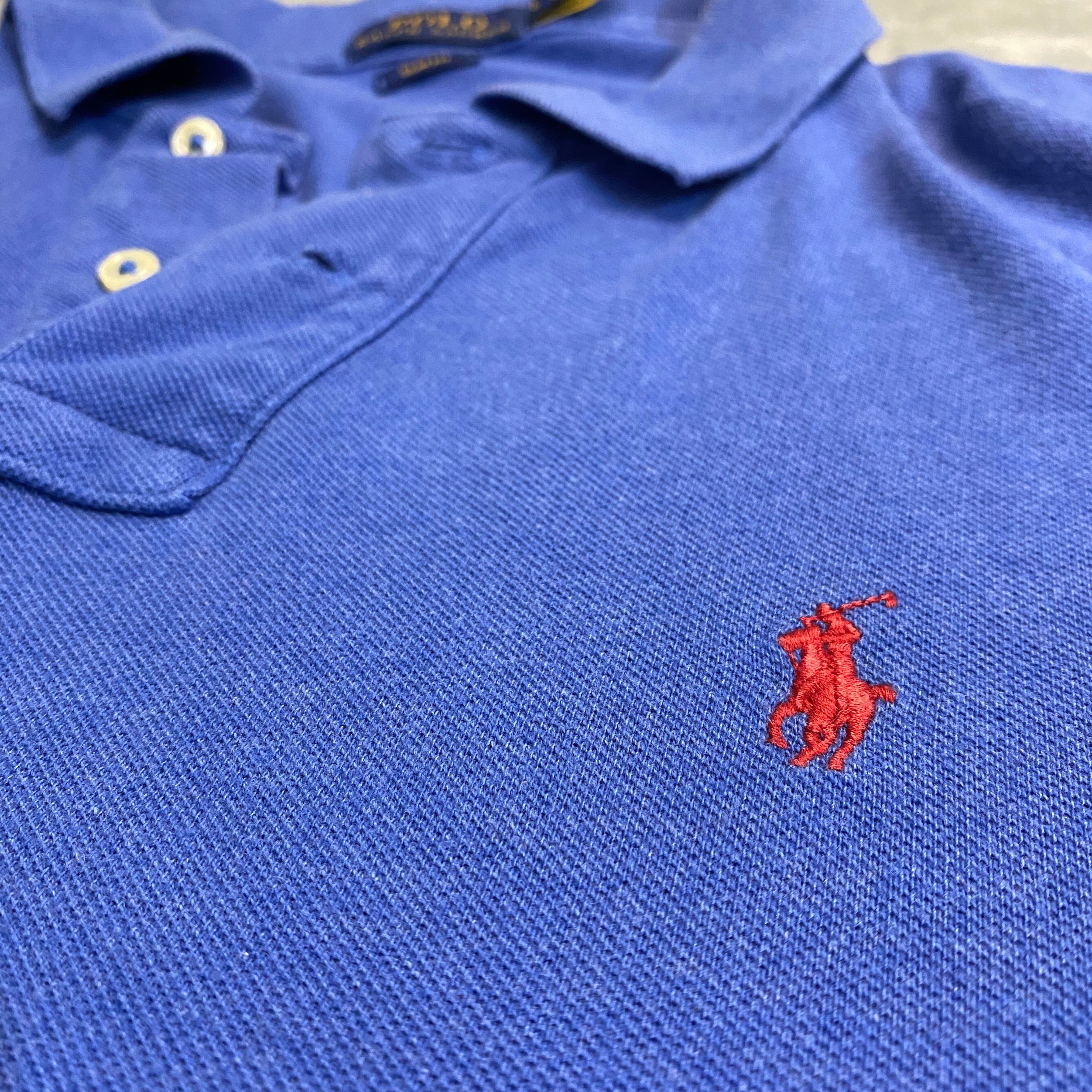 CAMISA POLO RALPH LAUREN PIQUÉ AZUL ROYAL TALLA L / SLIM FIT