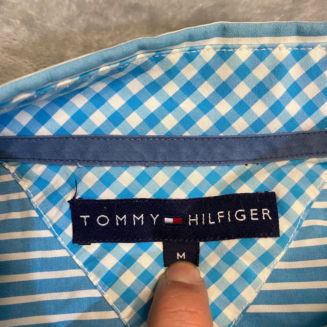 CAMISA TOMMY HILFIGER OXFORD RAYAS AZUL-CLARO TALLA M