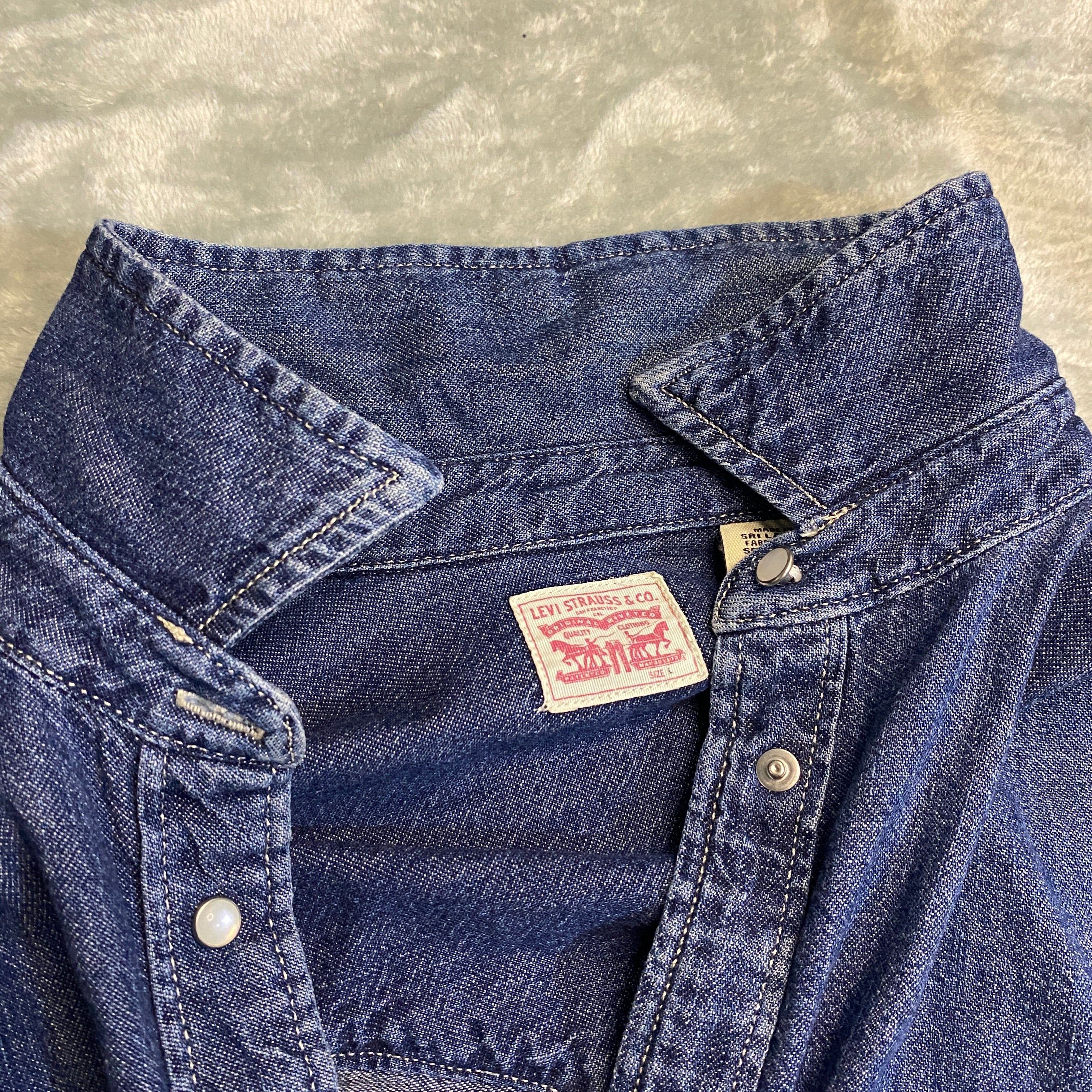 CAMISA LEVI'S DENIM WESTERN AZUL MEDIO TALLA L