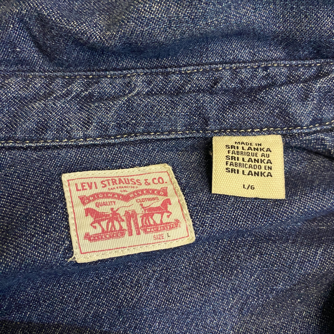 CAMISA LEVI'S DENIM WESTERN AZUL MEDIO TALLA L