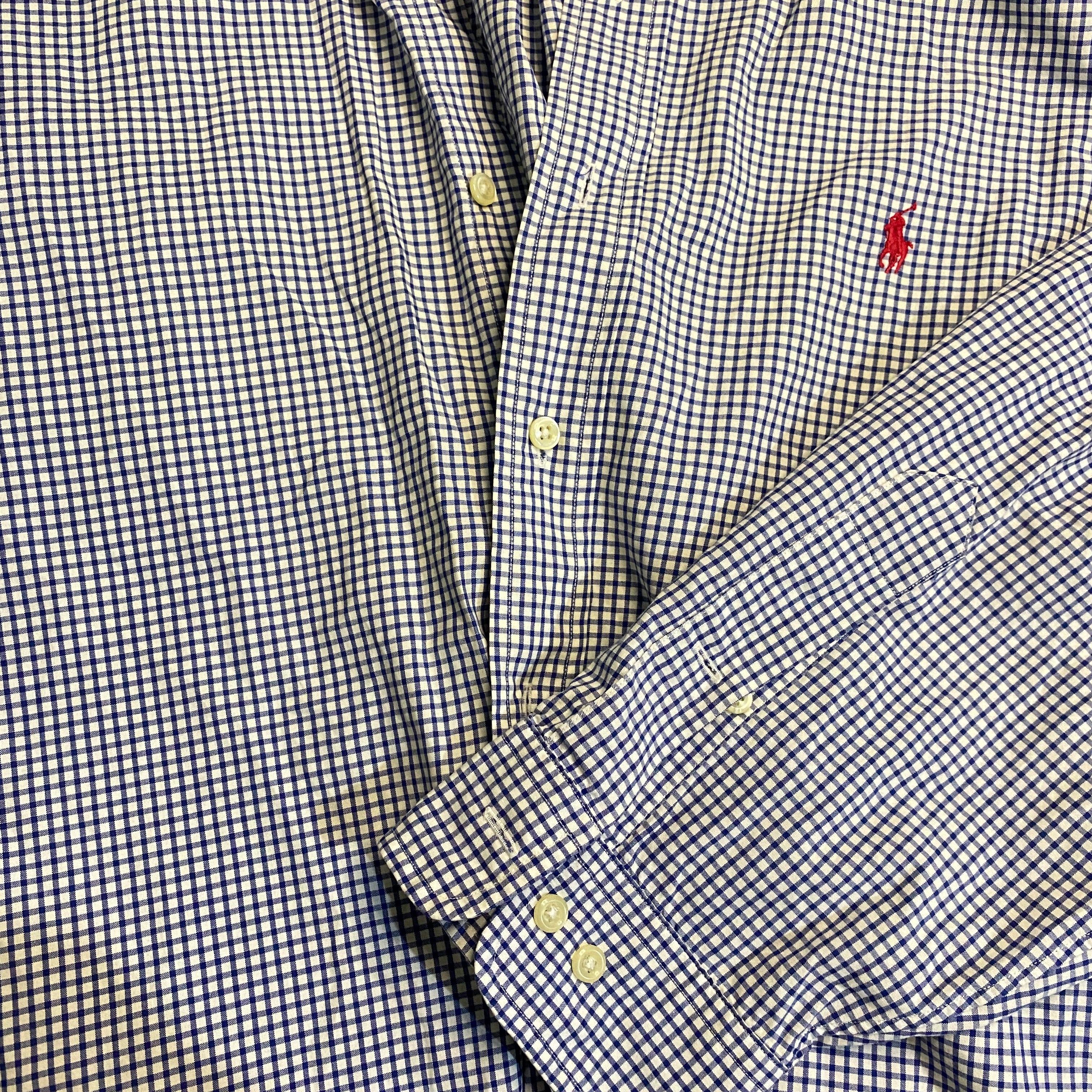 CAMISA RALPH LAUREN OXFORD RAYAS AZUL-CLARO TALLA 17 / CLASSIC FIT