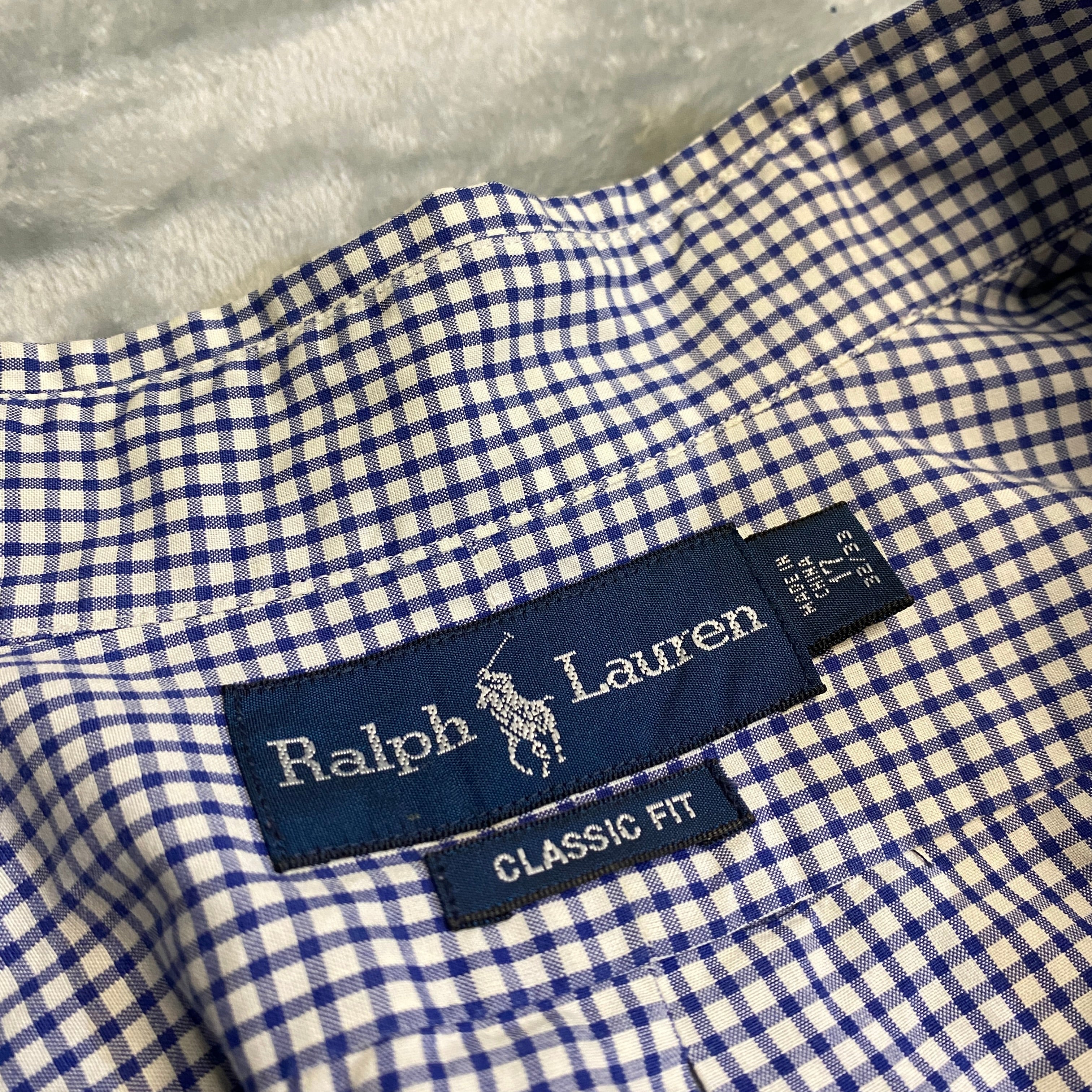 CAMISA RALPH LAUREN OXFORD RAYAS AZUL-CLARO TALLA 17 / CLASSIC FIT