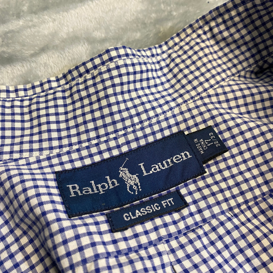 CAMISA RALPH LAUREN OXFORD RAYAS AZUL-CLARO TALLA 17 / CLASSIC FIT