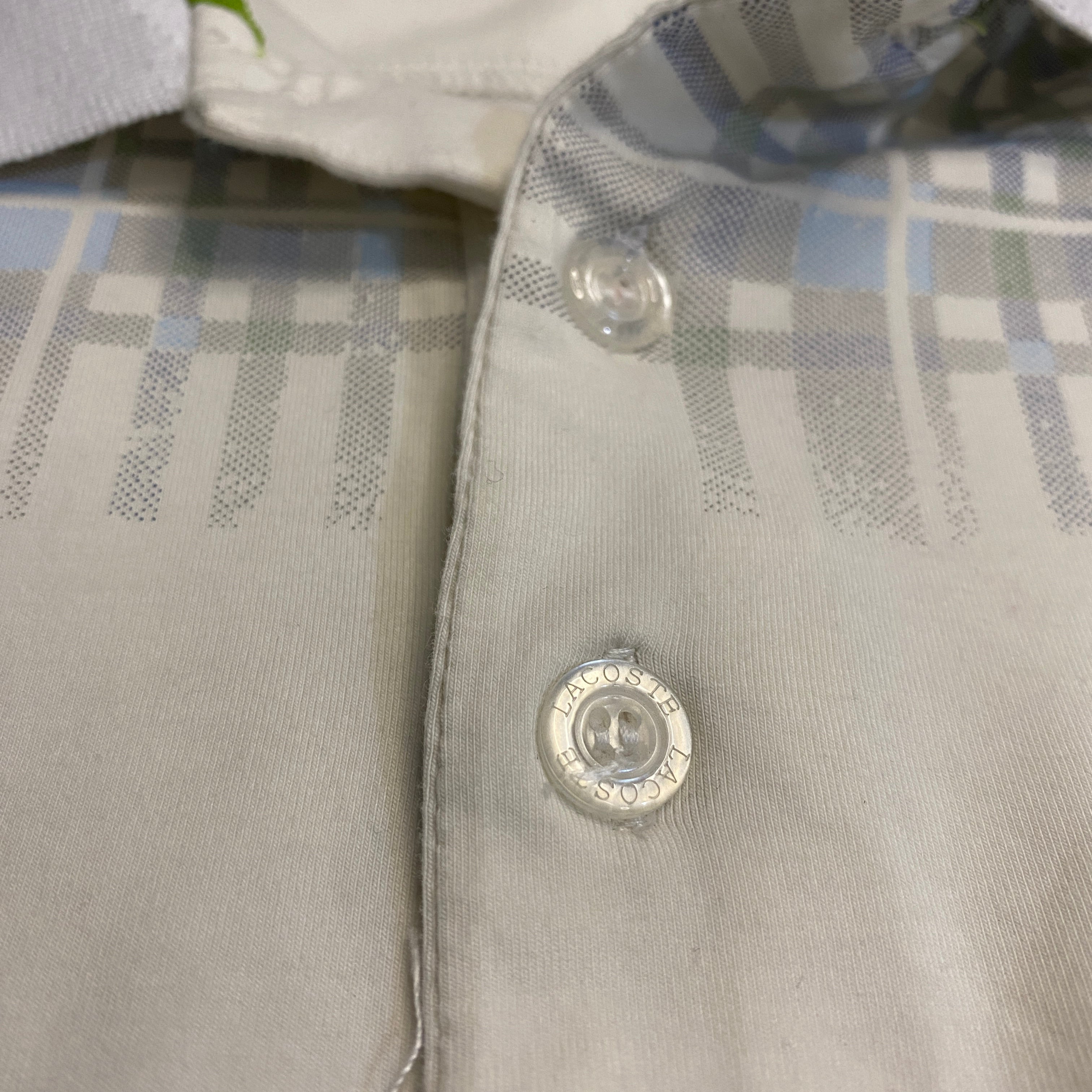 POLO LACOSTE SPORT BLANCO Y VERDE TALLA M