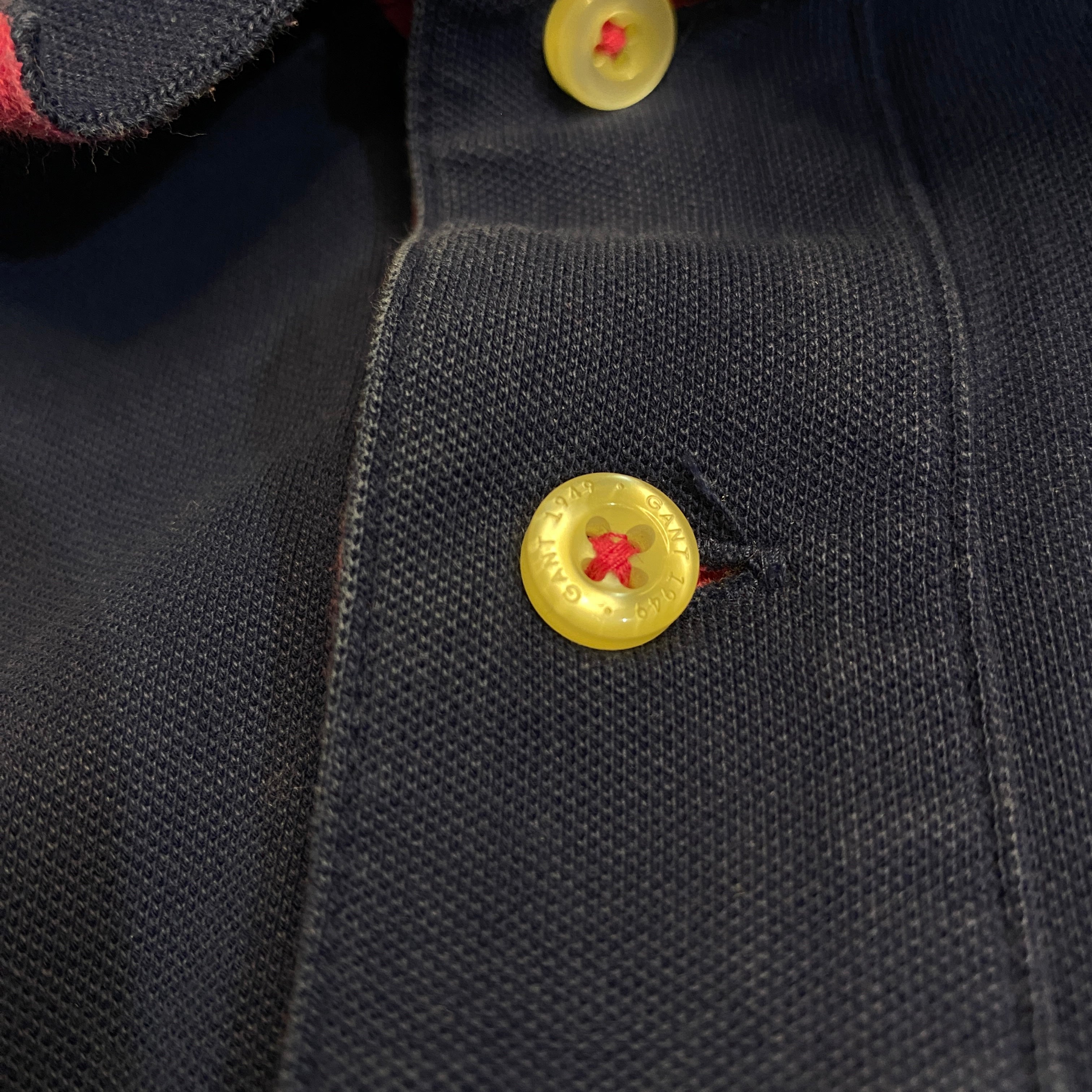 POLO GANT AZUL MARINO Y ROSA TALLA XL