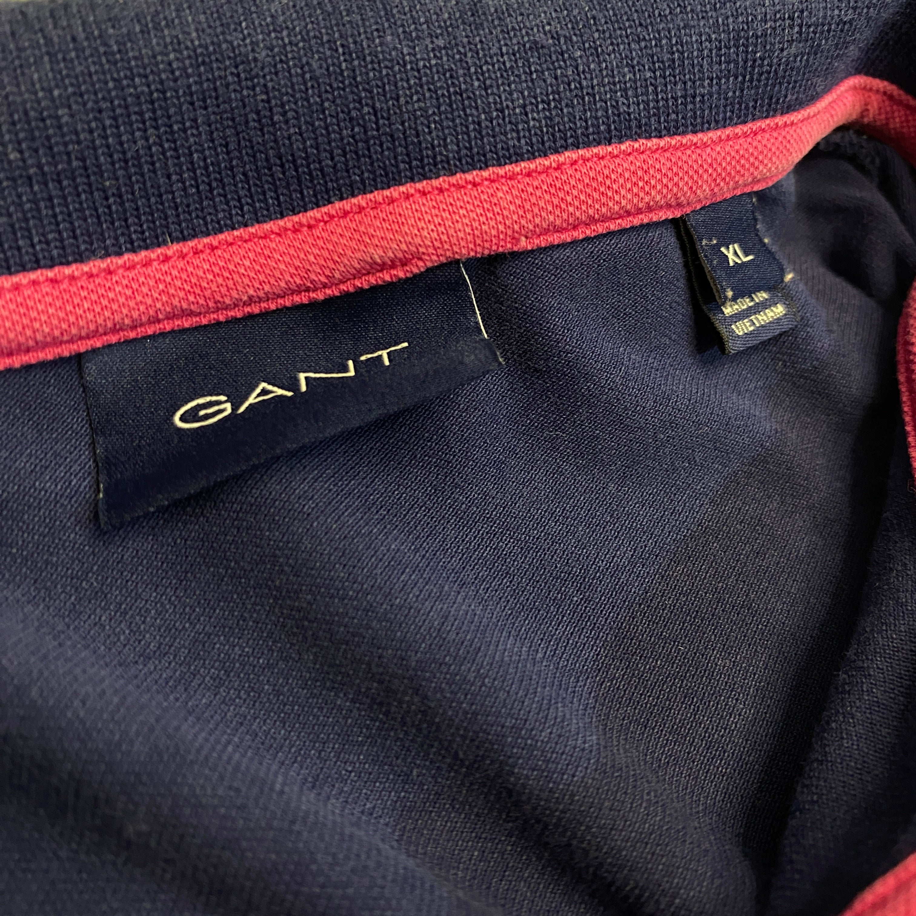 POLO GANT AZUL MARINO Y ROSA TALLA XL