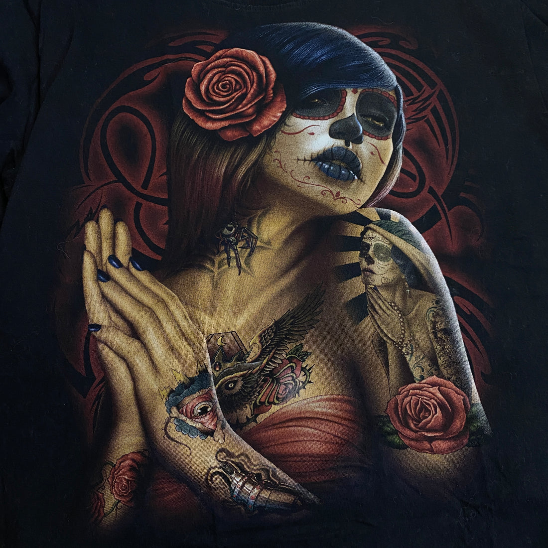 CAMISETA ROCK EAGLE "GHOST RIDER" NEGRA TALLA L