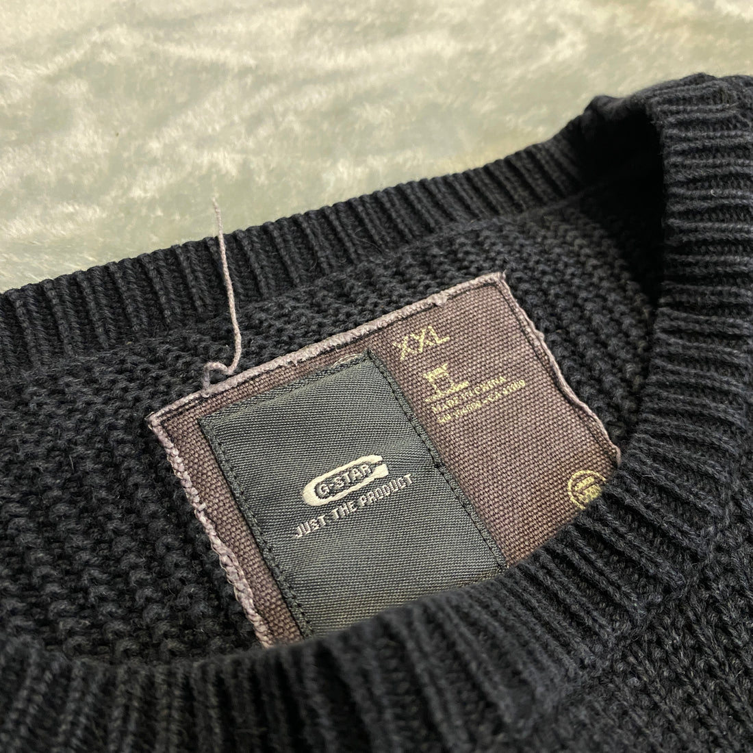 JERSEY G-STAR RAW NEGRO "HEAVY KNIT" TALLA XXL