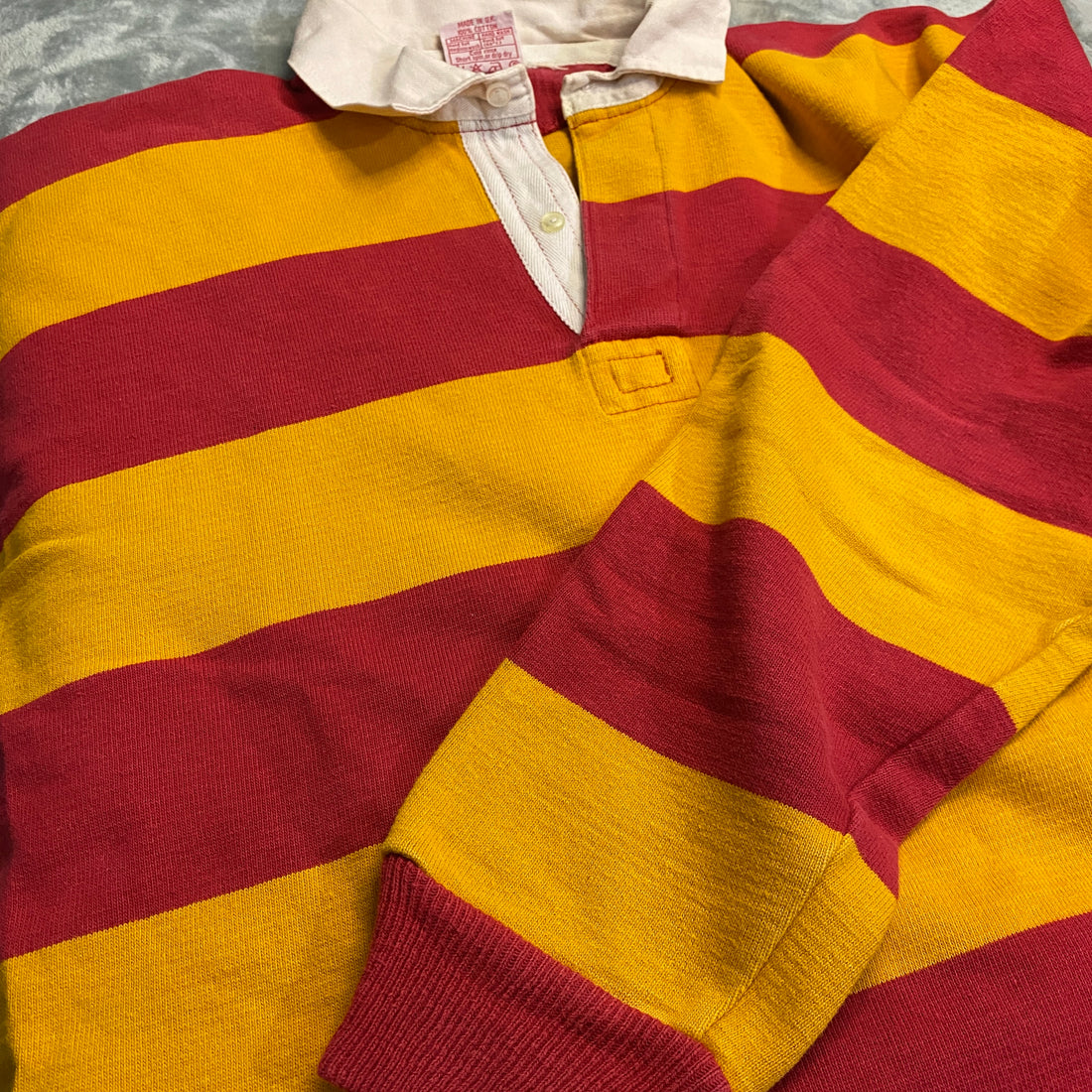 POLO PEVERIL AMARILLO MOSTAZA & ROJO TALLA L