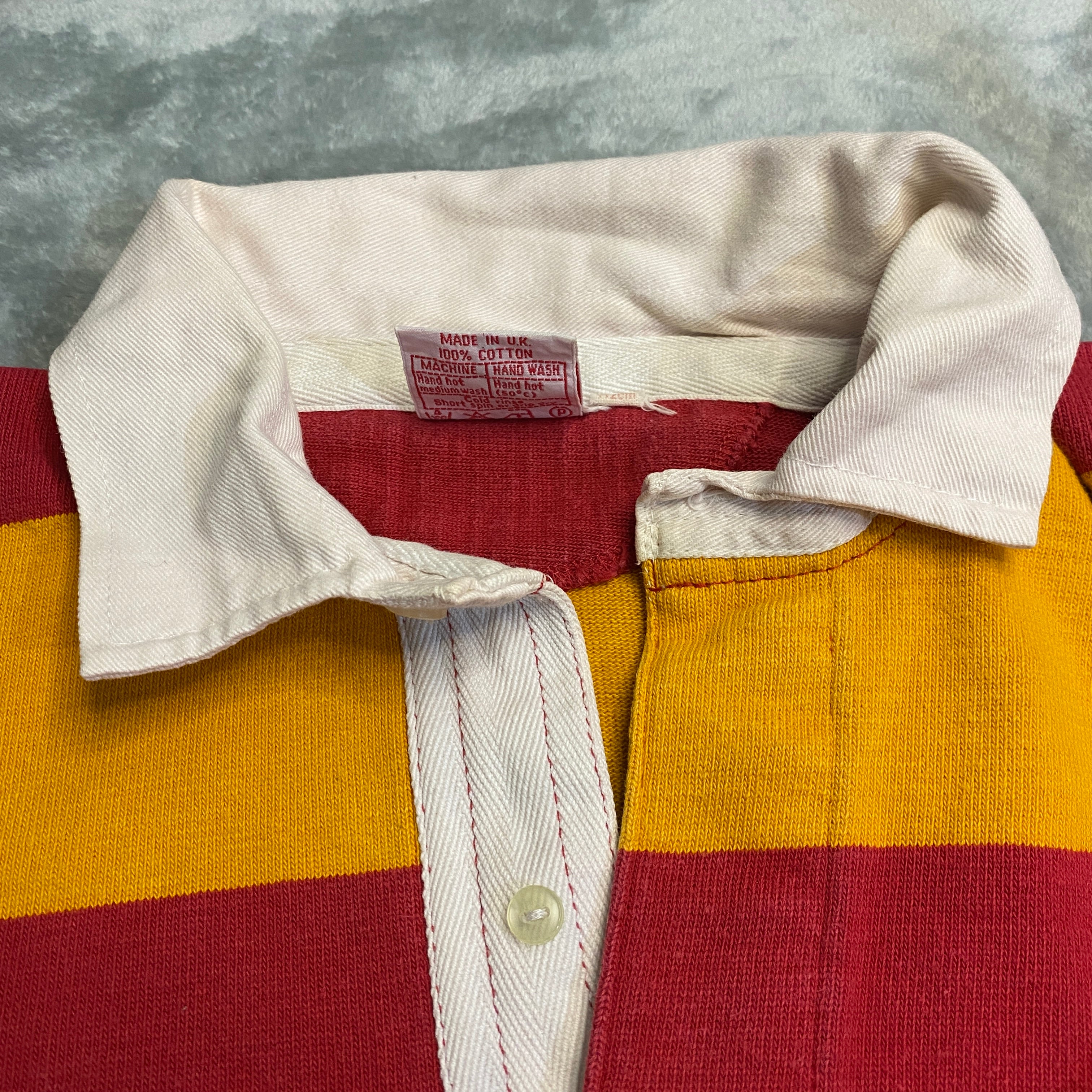 POLO PEVERIL AMARILLO MOSTAZA & ROJO TALLA L