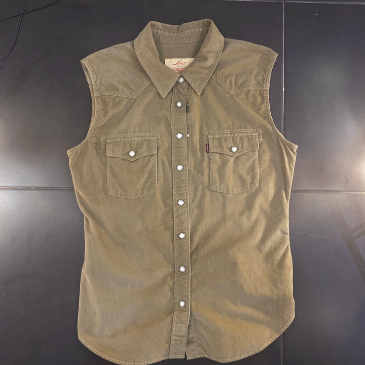 Camisa Levi's Vintage Sin Mangas Pana Verde Caqui