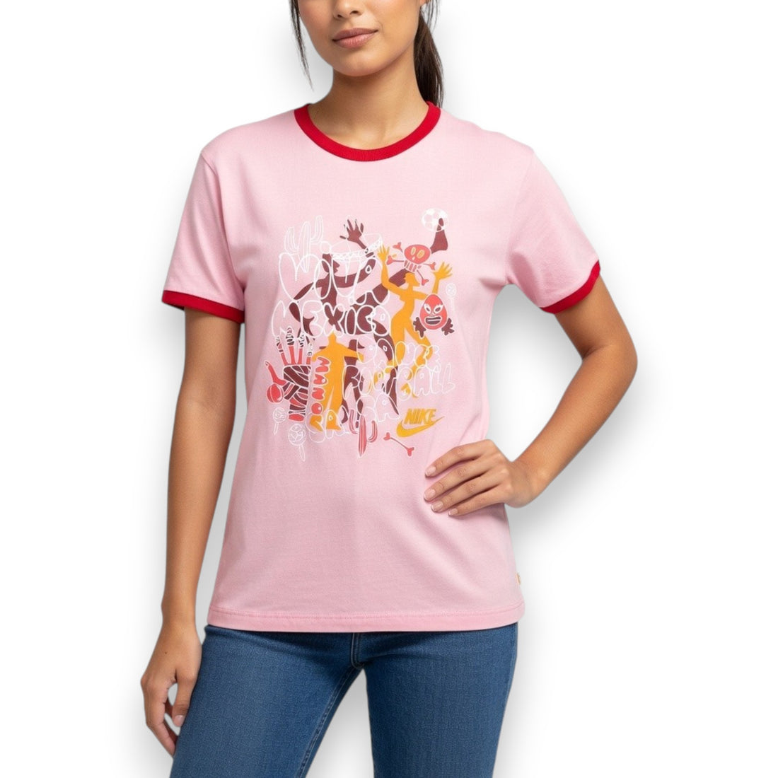 CAMISETA NIKE MÉXICO DANCE FOOTBALL ROSA PASTEL TALLA XL