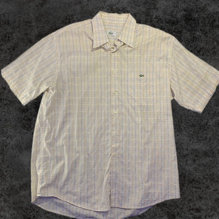 Camisa Lacoste Cuadros Amarillo Manga Corta