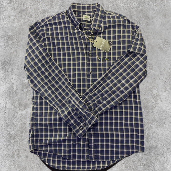 Camisa Lacoste Cuadros Azul Marino