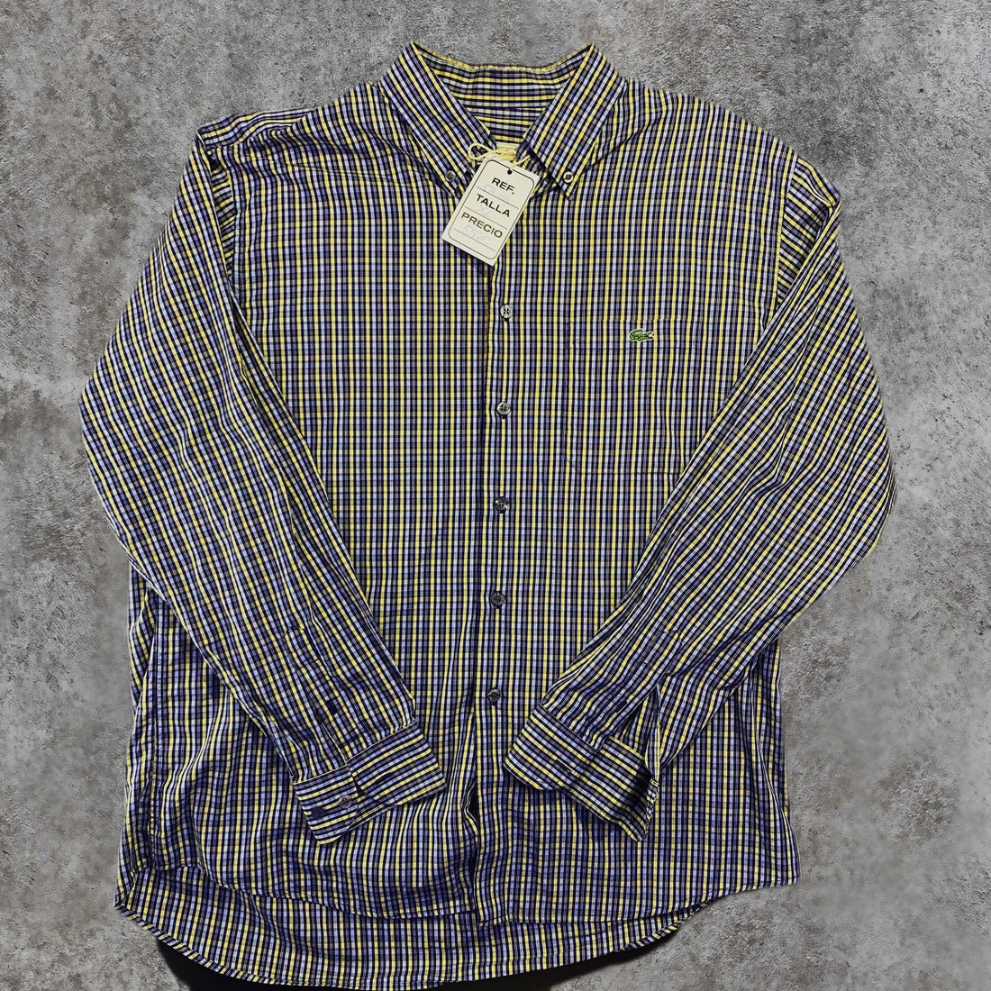 Camisa Lacoste Cuadros Azul y Amarillo