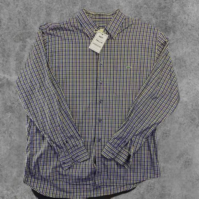 Camisa Lacoste Cuadros Azul y Amarillo