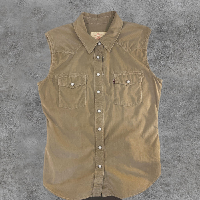 Camisa Levi's Vintage Sin Mangas Pana Verde Caqui