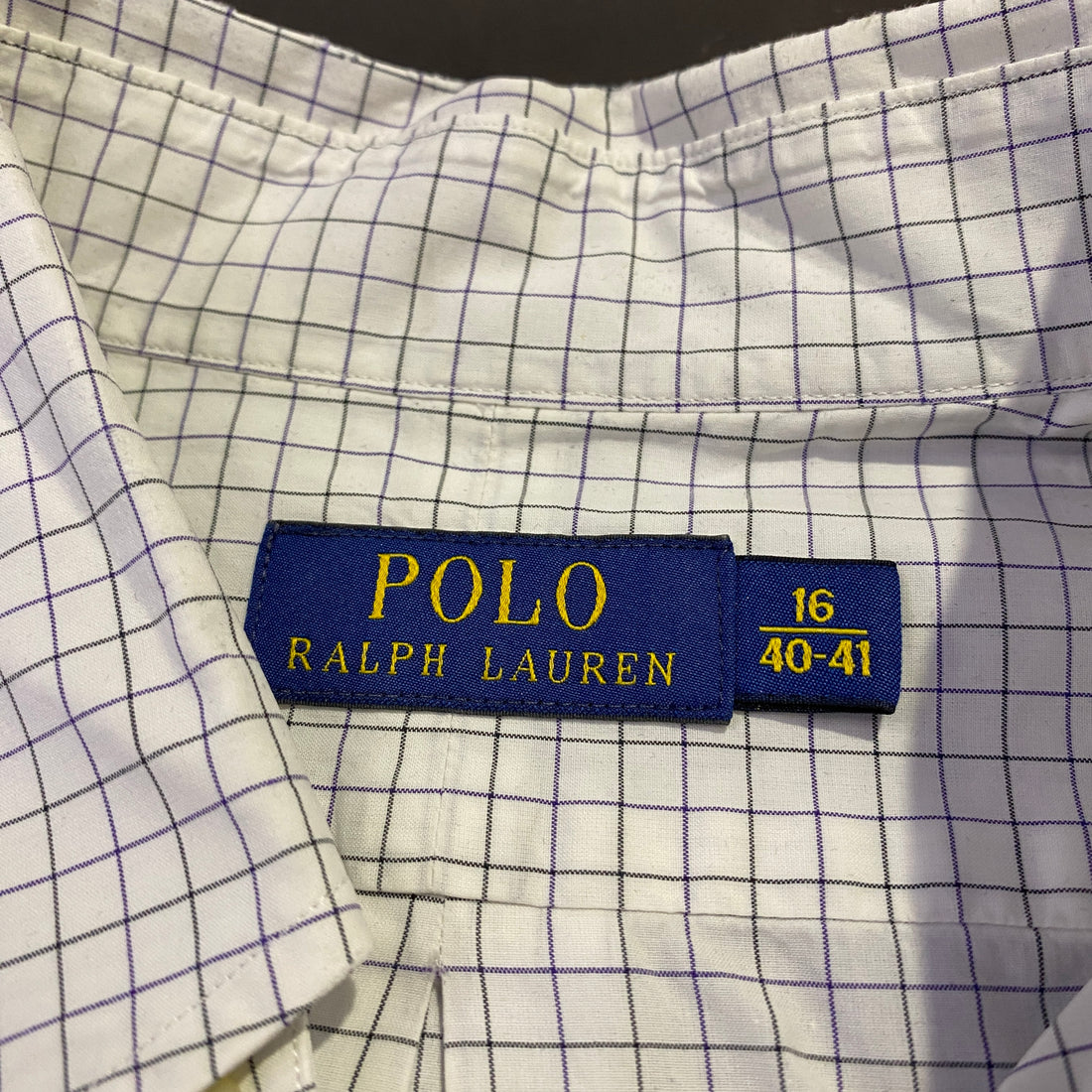 Camisa Ralph Lauren cuadros lila - etiqueta