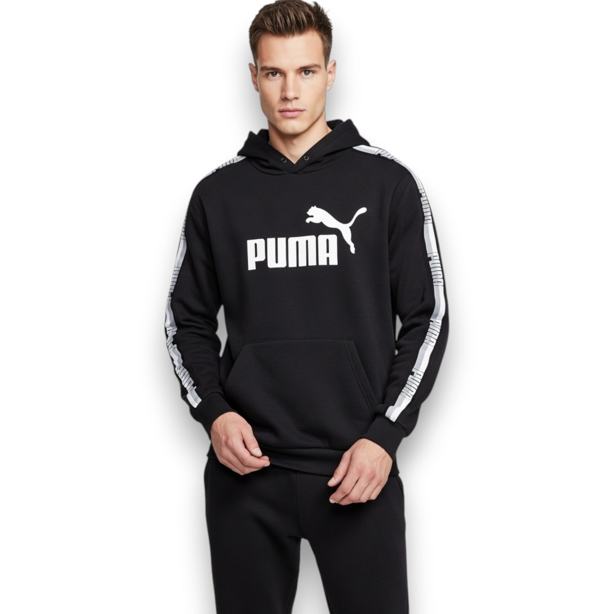 SUDADERA CON CAPUCHA PUMA NEGRO