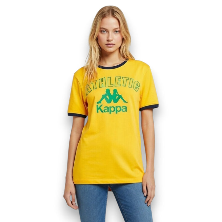 CAMISETA KAPPA AMARILLO CON PRINT ATHLETIC VERDE