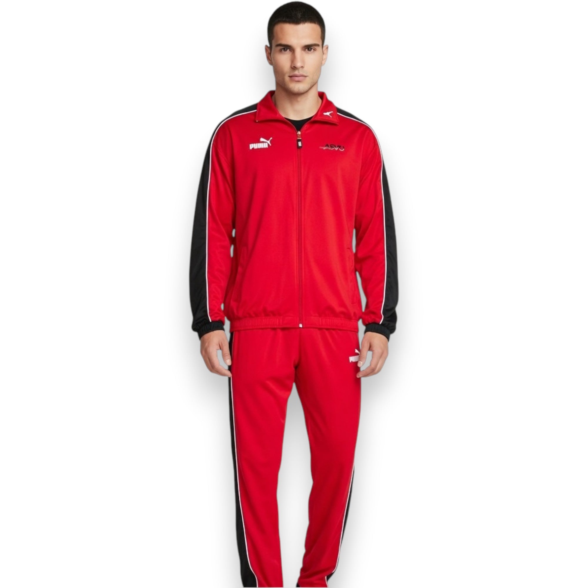 CHAQUETA PUMA ROJA CON DETALLES NEGROS "ASVO"