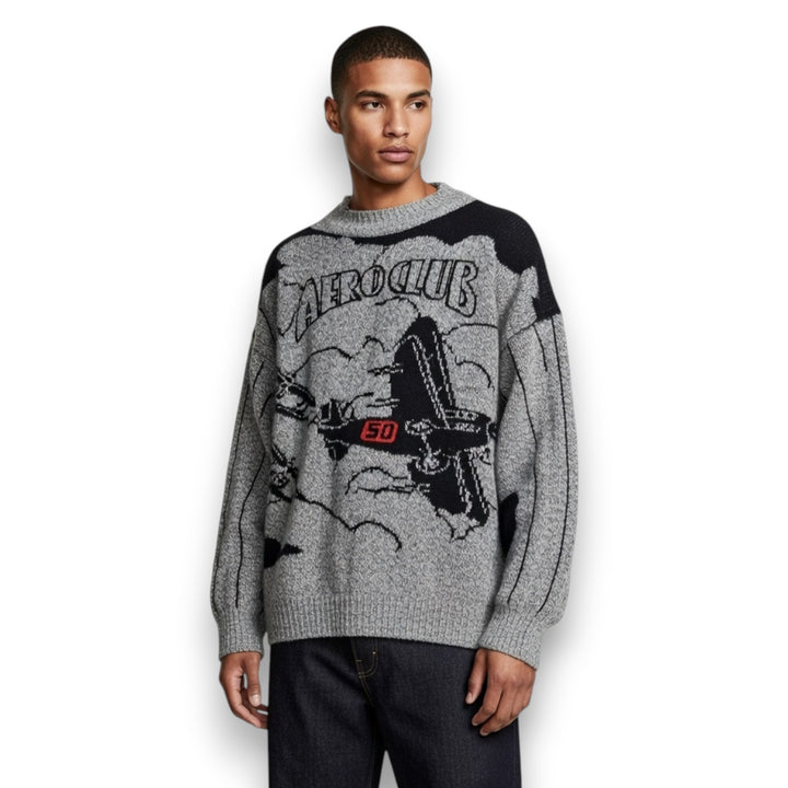 JERSEY OVERSIZE MANDI GRIS CON NEGRO Y ROJO