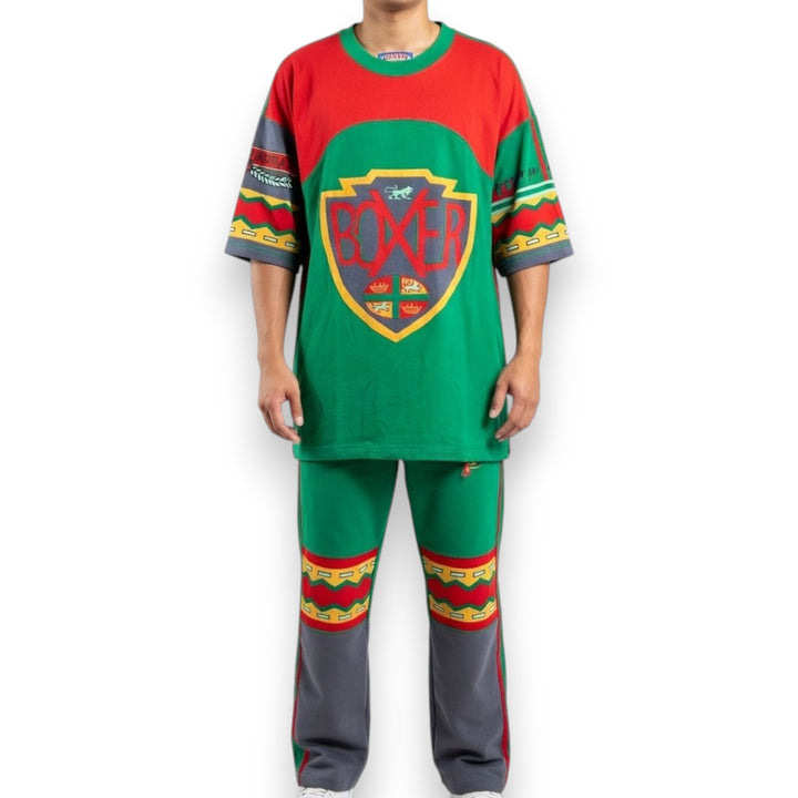 CAMISETA BOXER WEAR RASTA SHIELD OVERSIZE MULTICOLOR TALLA M