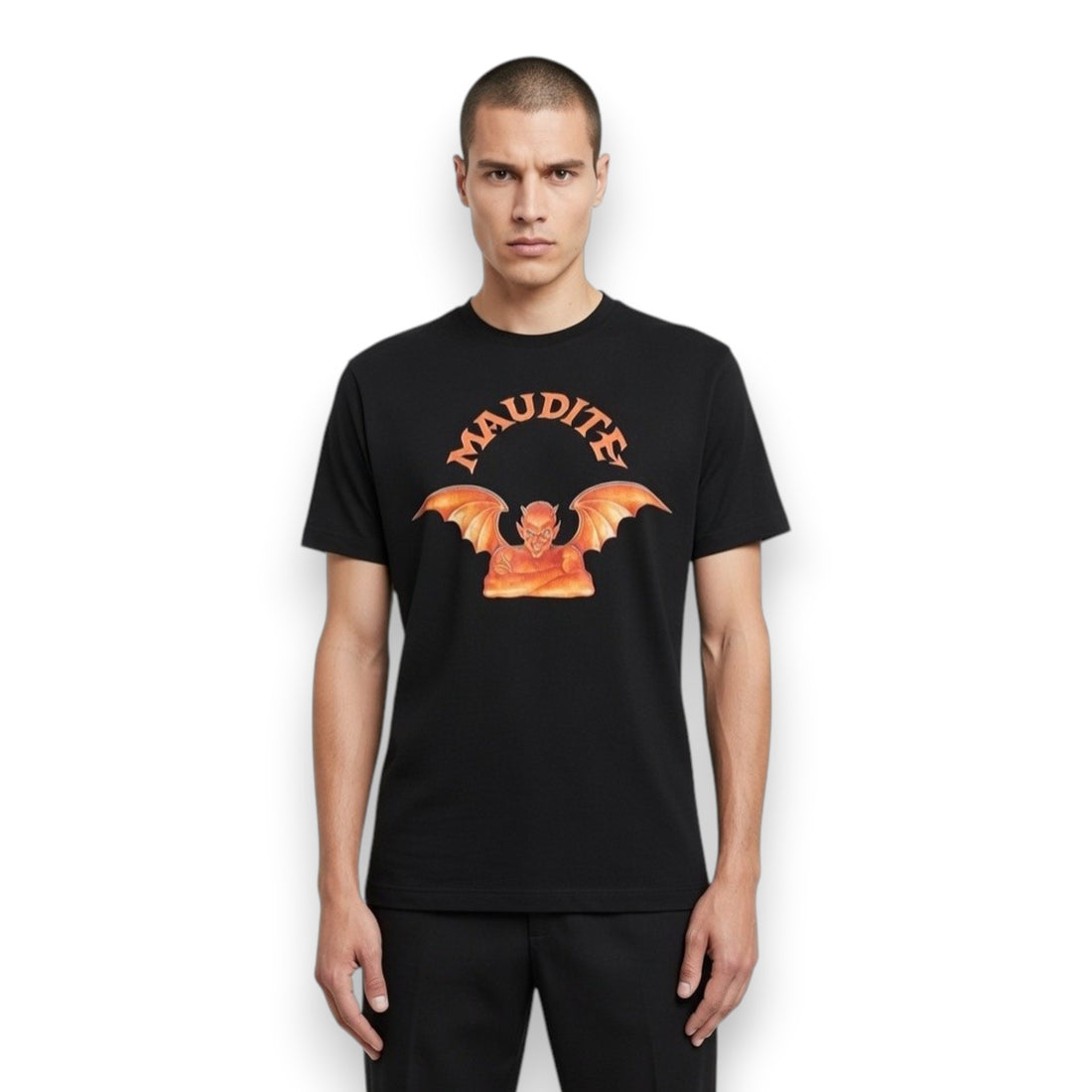 CAMISETA SOL'S "MAUDITE" DEMON BAT NEGRO