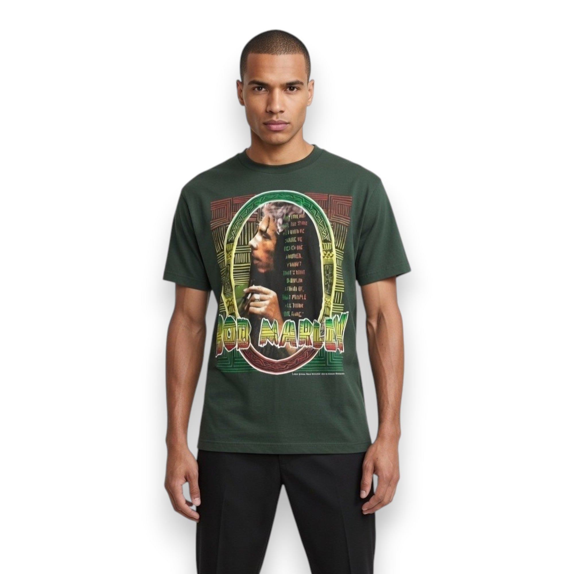CAMISETA WMB "BOB MARLEY" VERDE OSCURO L