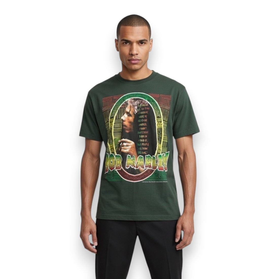 CAMISETA WMB "BOB MARLEY" VERDE OSCURO L