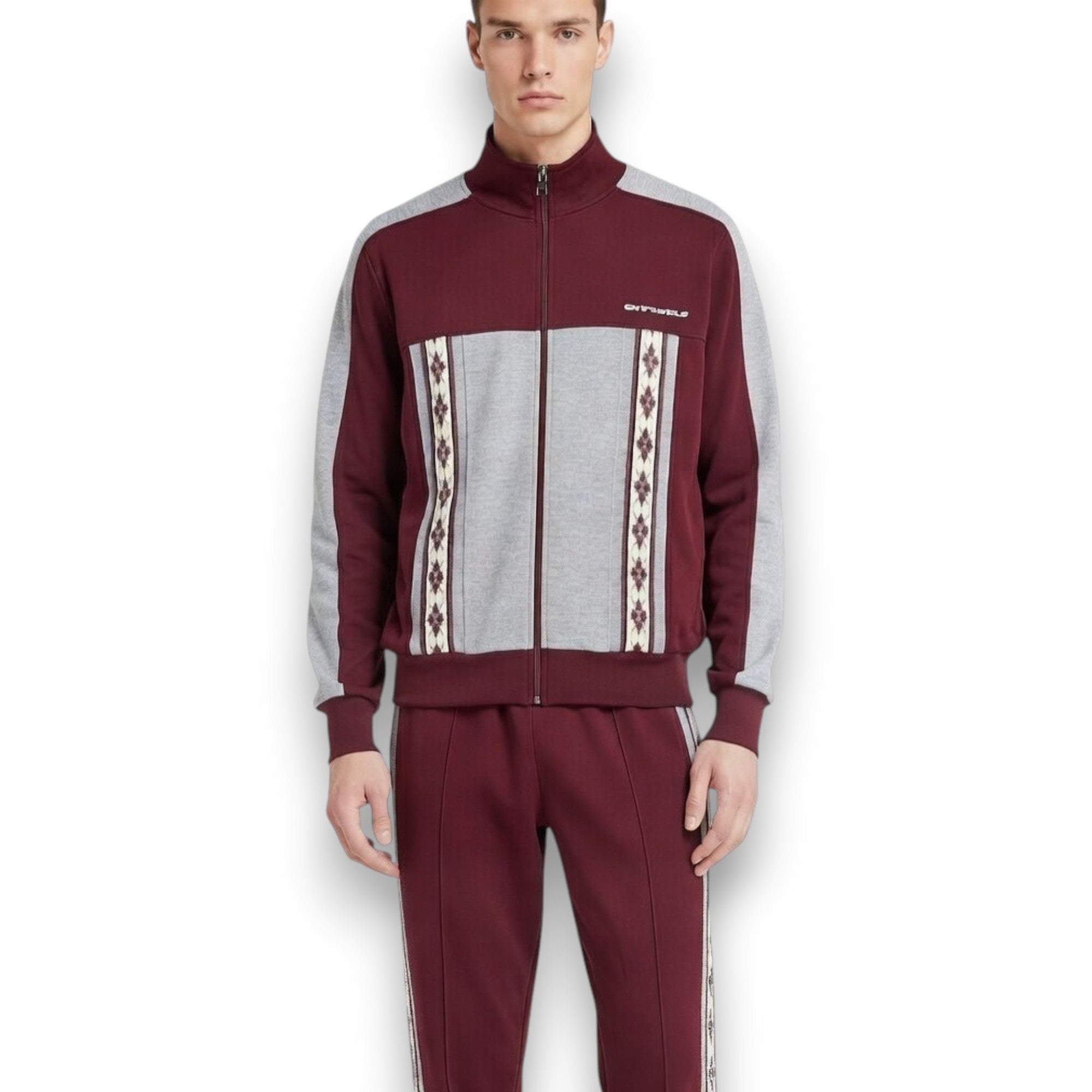 CHAQUETA CAMPAGNOLO VINO Y GRIS