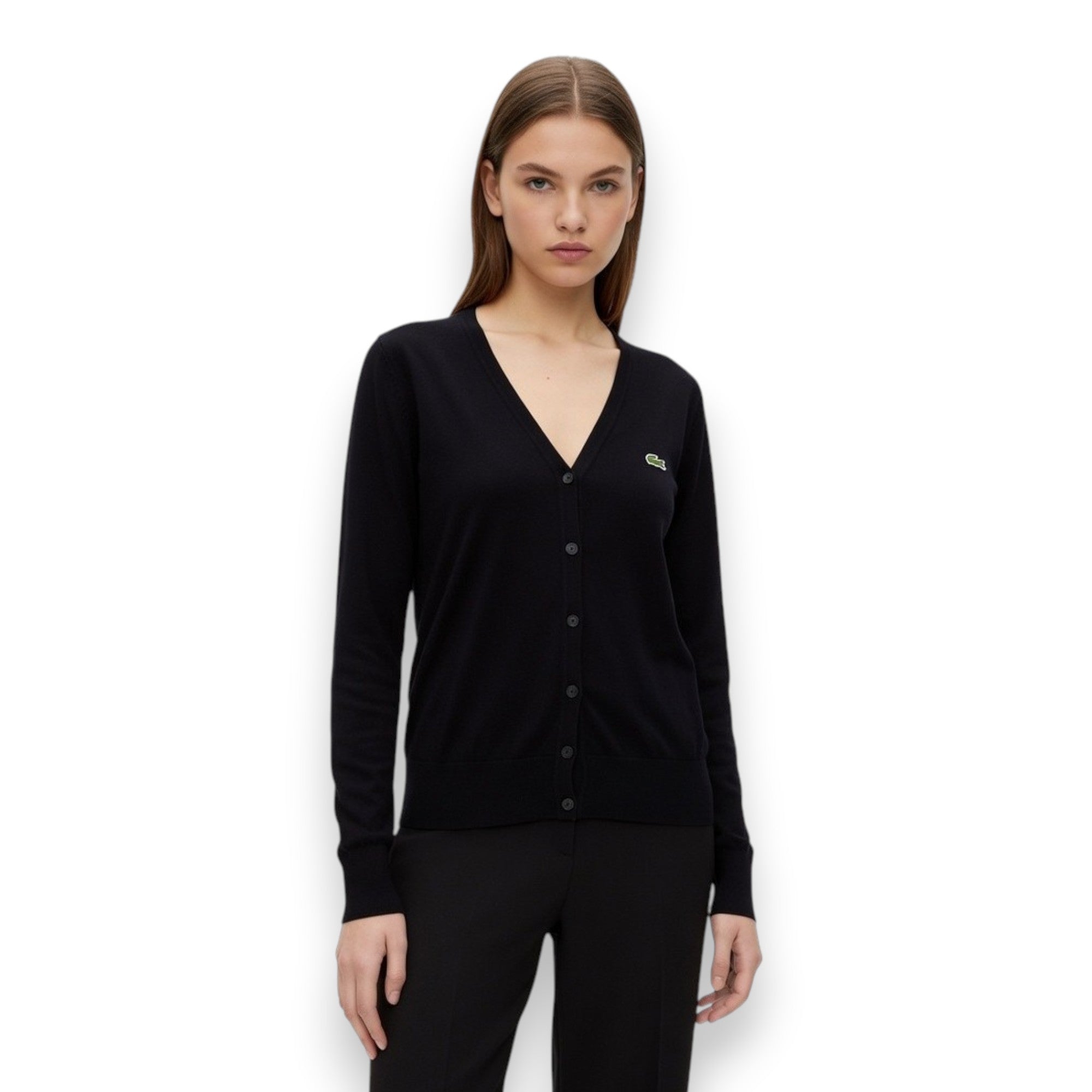 CARDIGAN LACOSTE NEGRO TALLA M