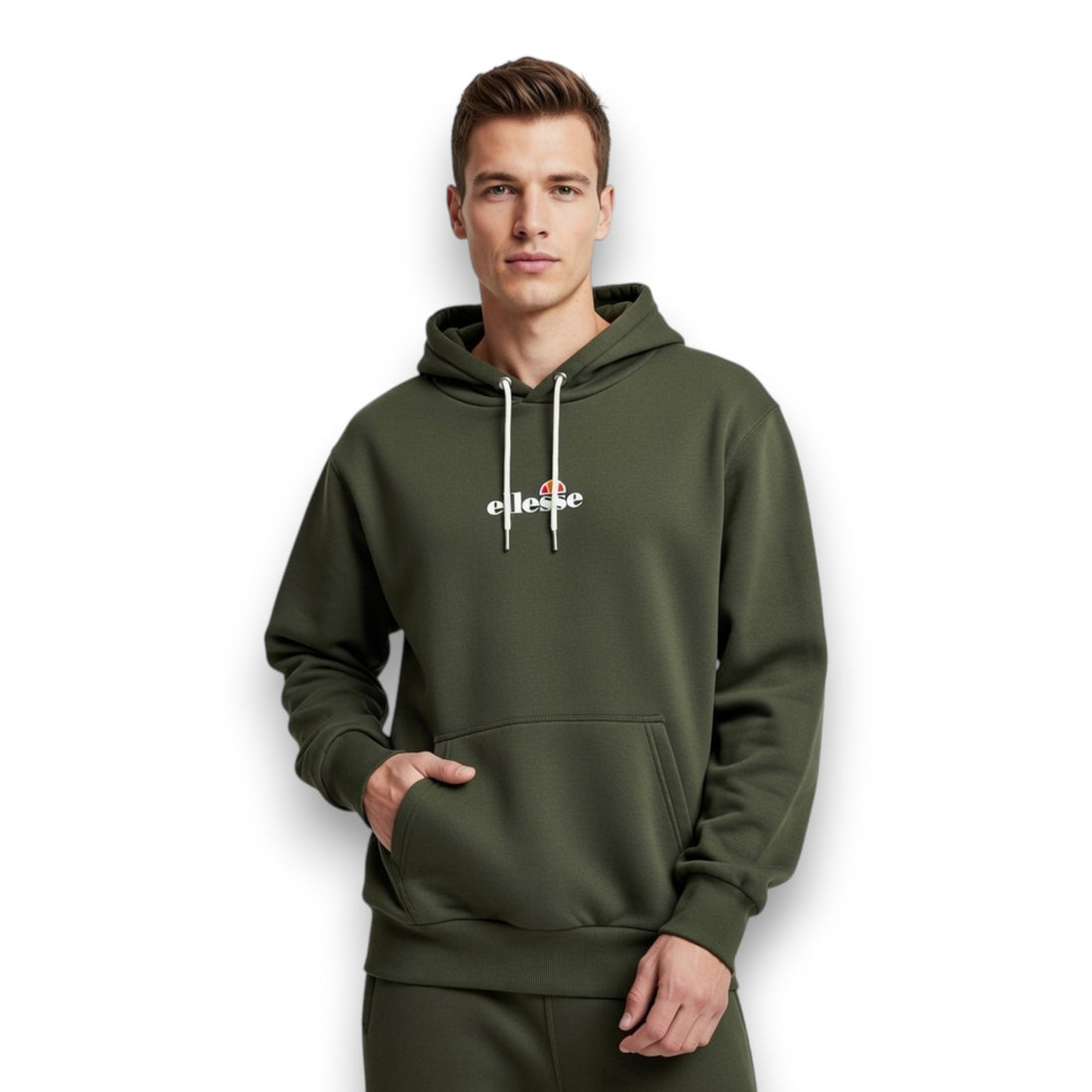 SUDADERA CON CAPUCHA ELLESSE VERDE OSCURO