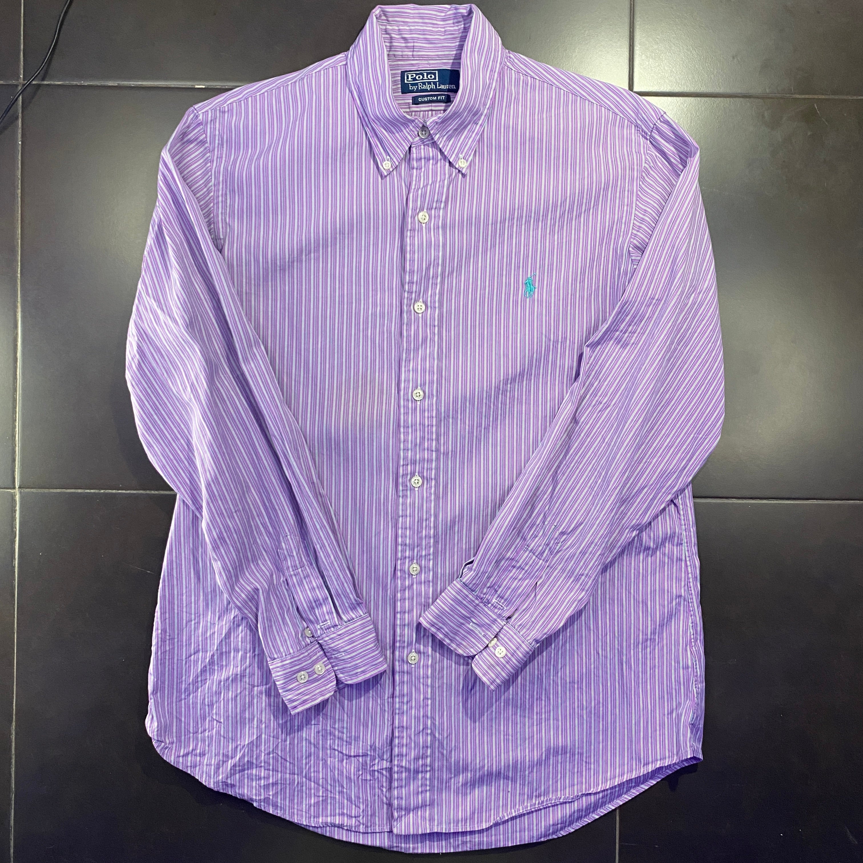 Camisa Ralph Lauren rayas lila - frontal