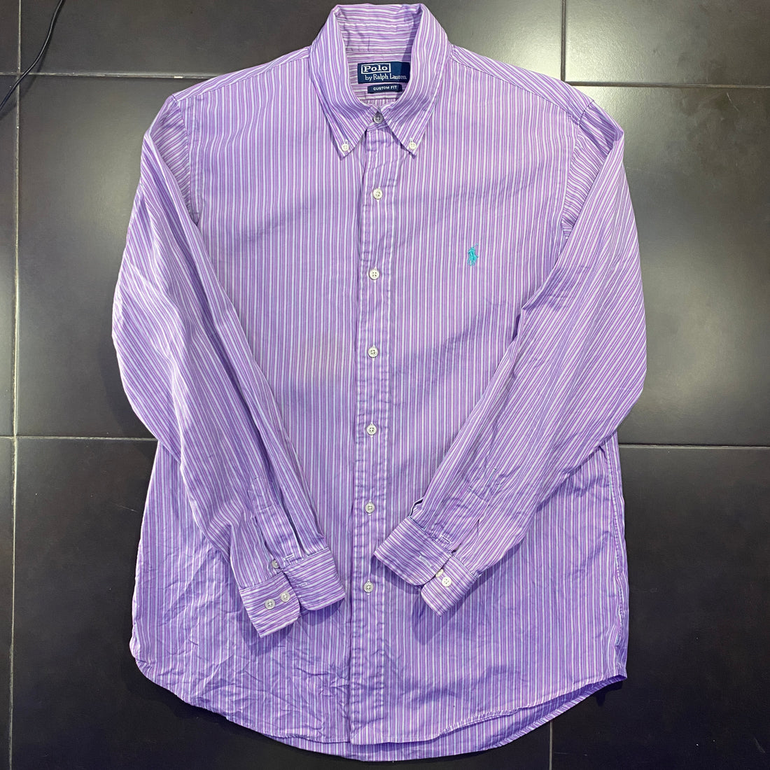 Camisa Ralph Lauren rayas lila - frontal