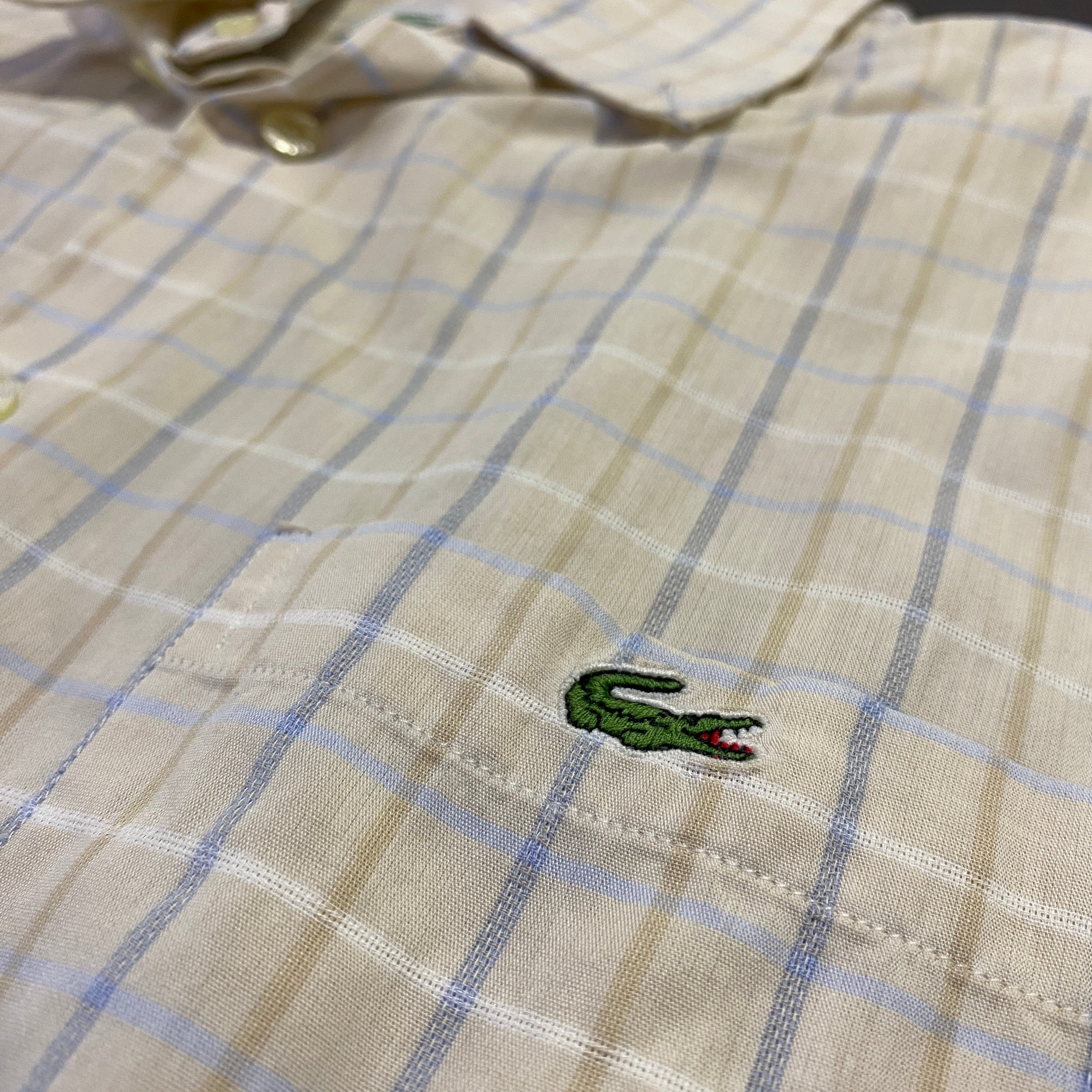 Camisa Lacoste cuadros amarillo - detalle