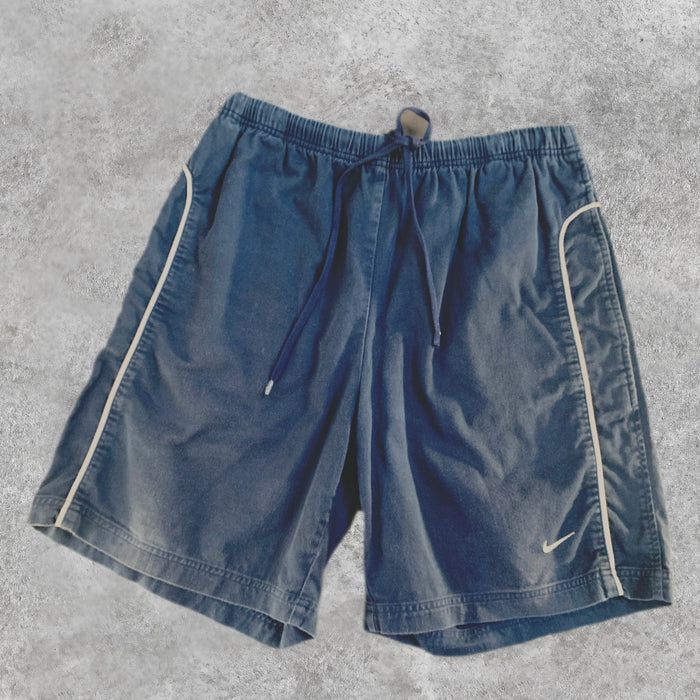 Pantalón Corto Nike Vintage Azul con Ribete Blanco