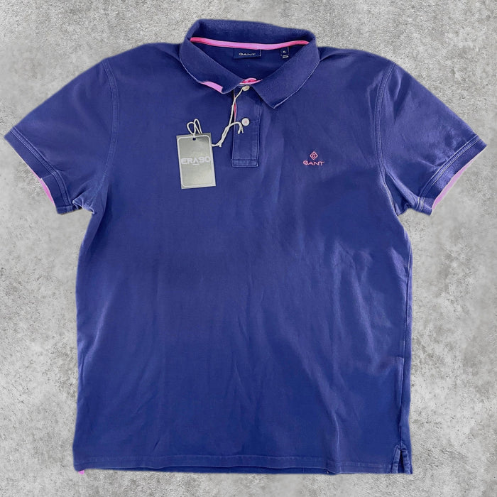 Polo GANT Azul Marino con Detalles Rosa