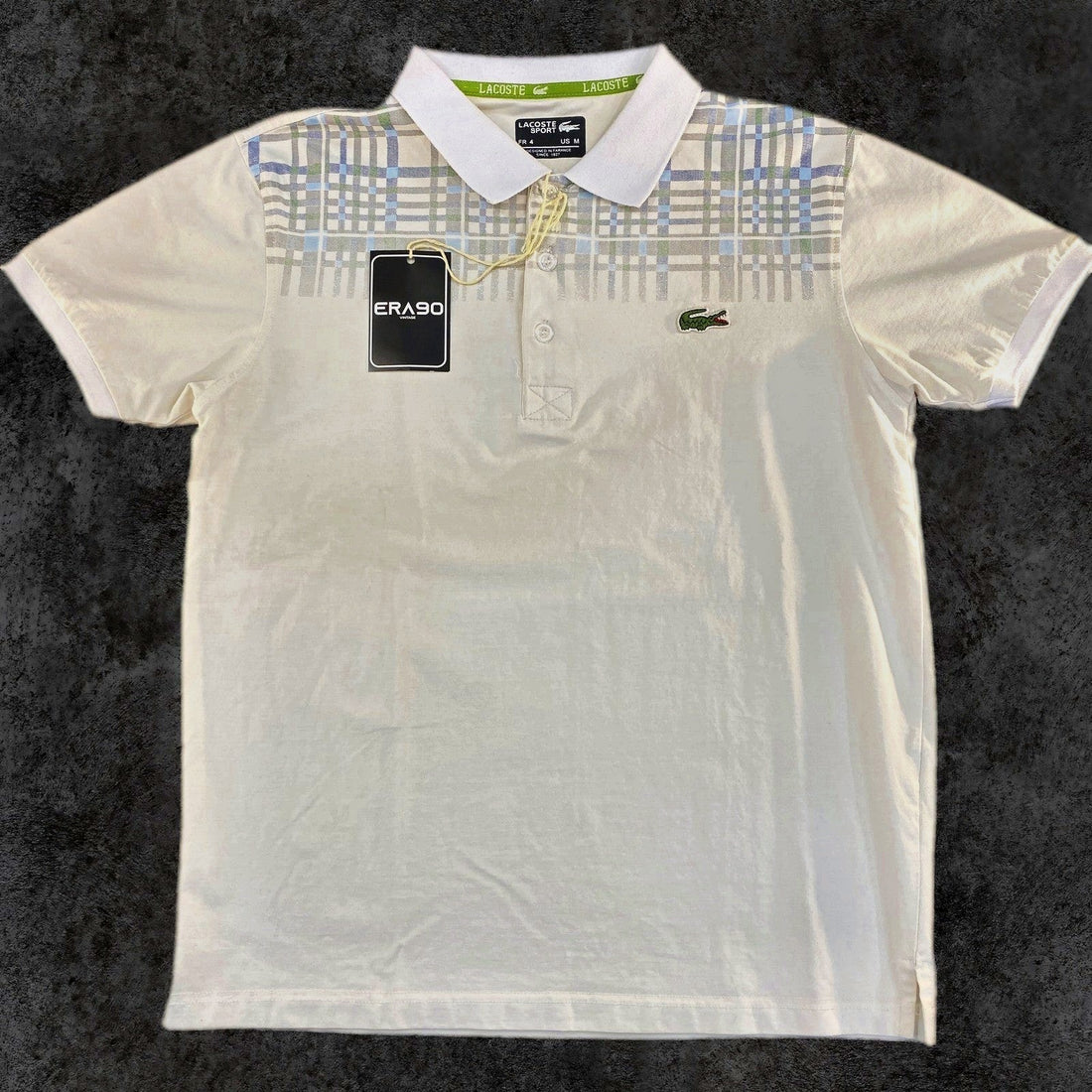 Polo Lacoste Sport Blanco Cuadros