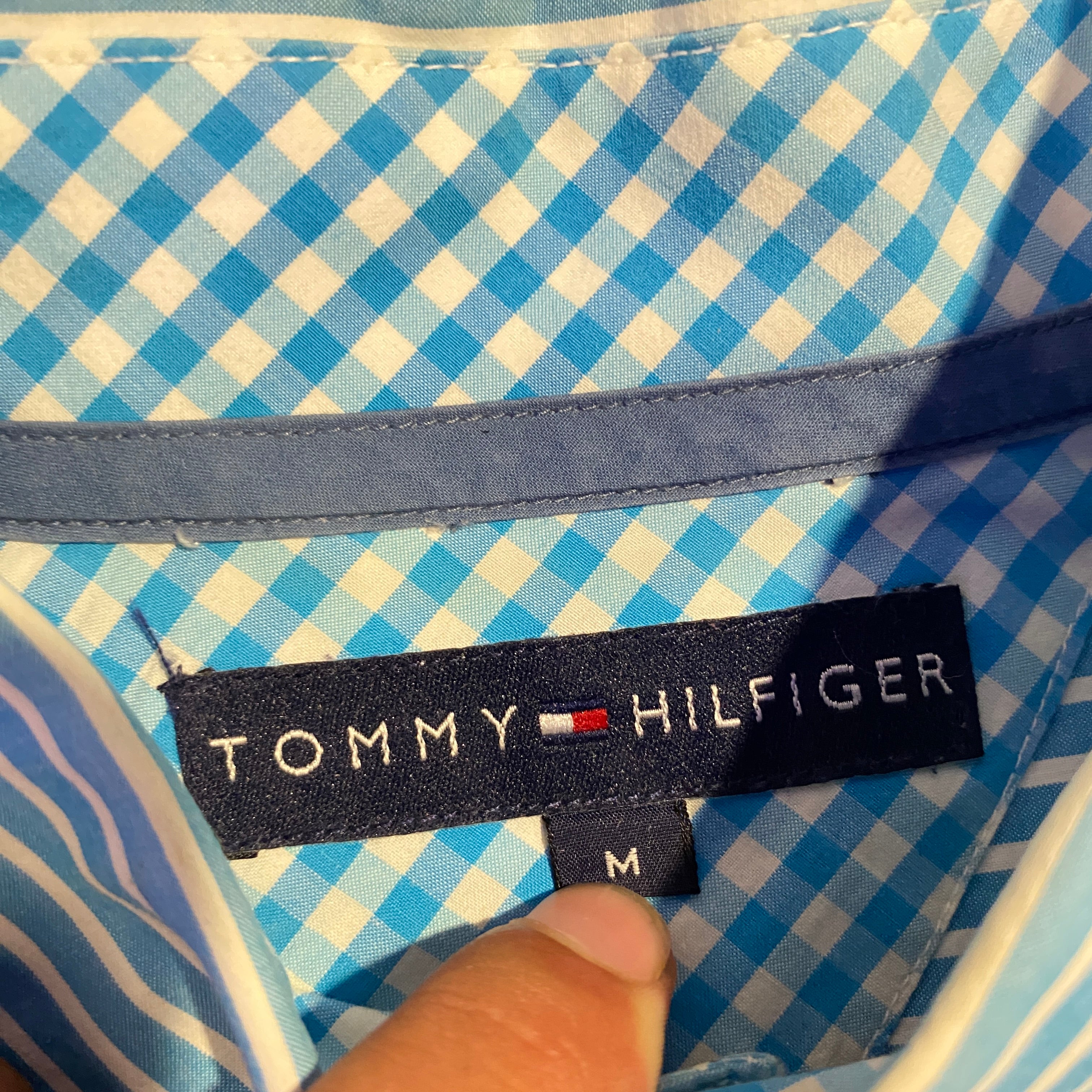 Camisa Tommy Hilfiger rayas azul - etiqueta