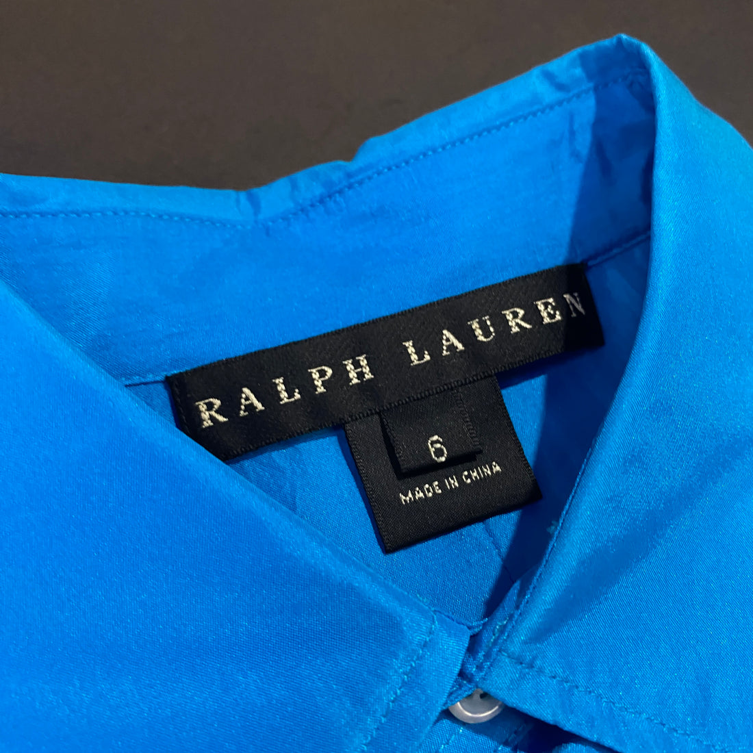 Camisa Ralph Lauren azul eléctrico - etiqueta