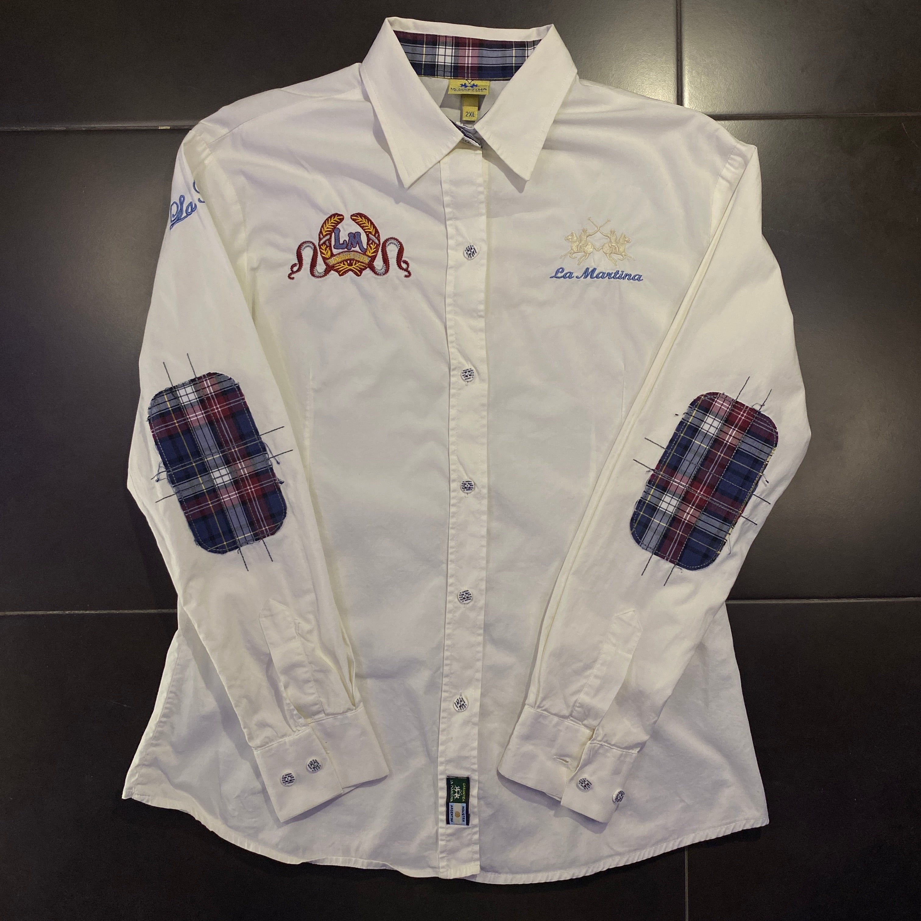 Camisa La Martina blanca bordada - frontal