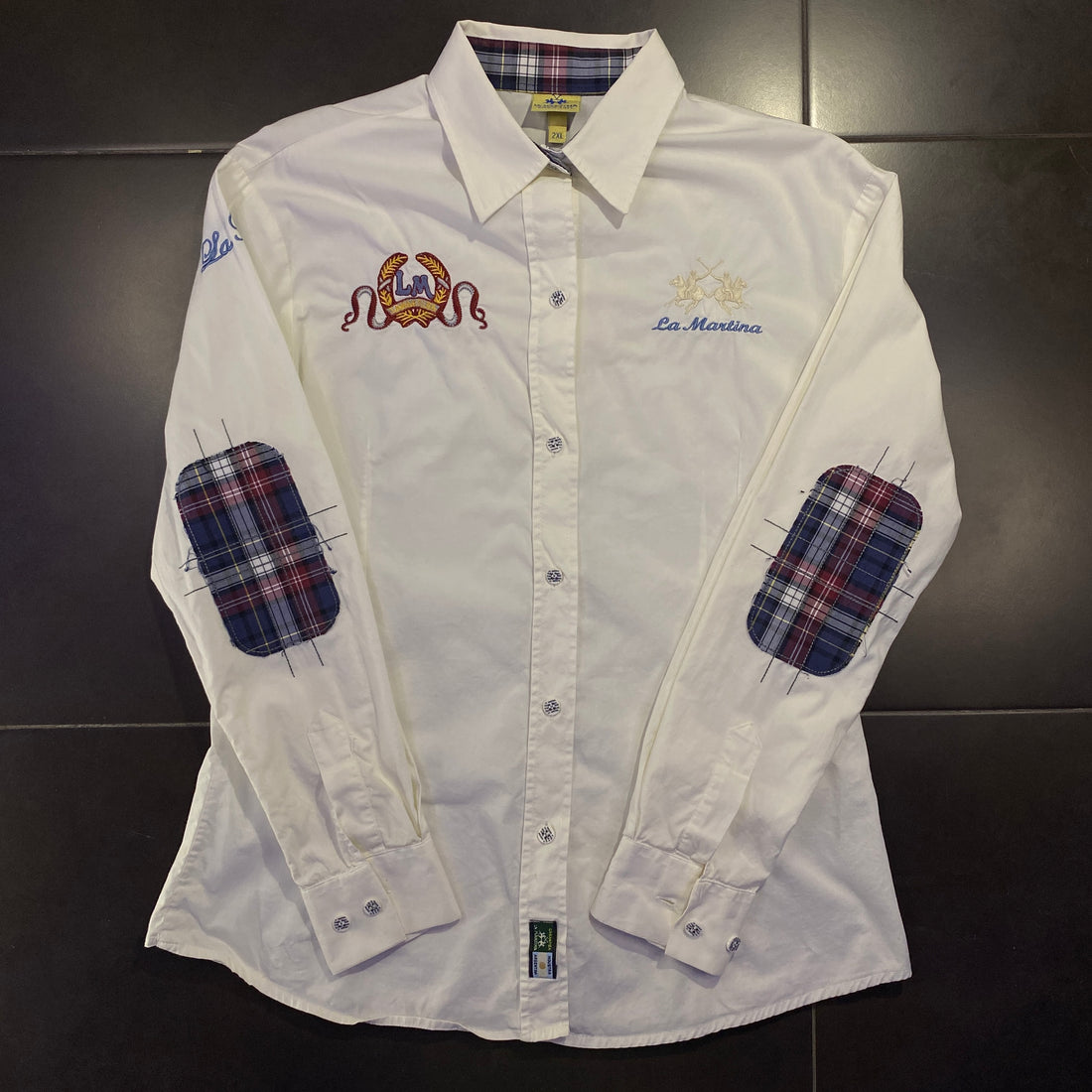 Camisa La Martina blanca bordada - frontal
