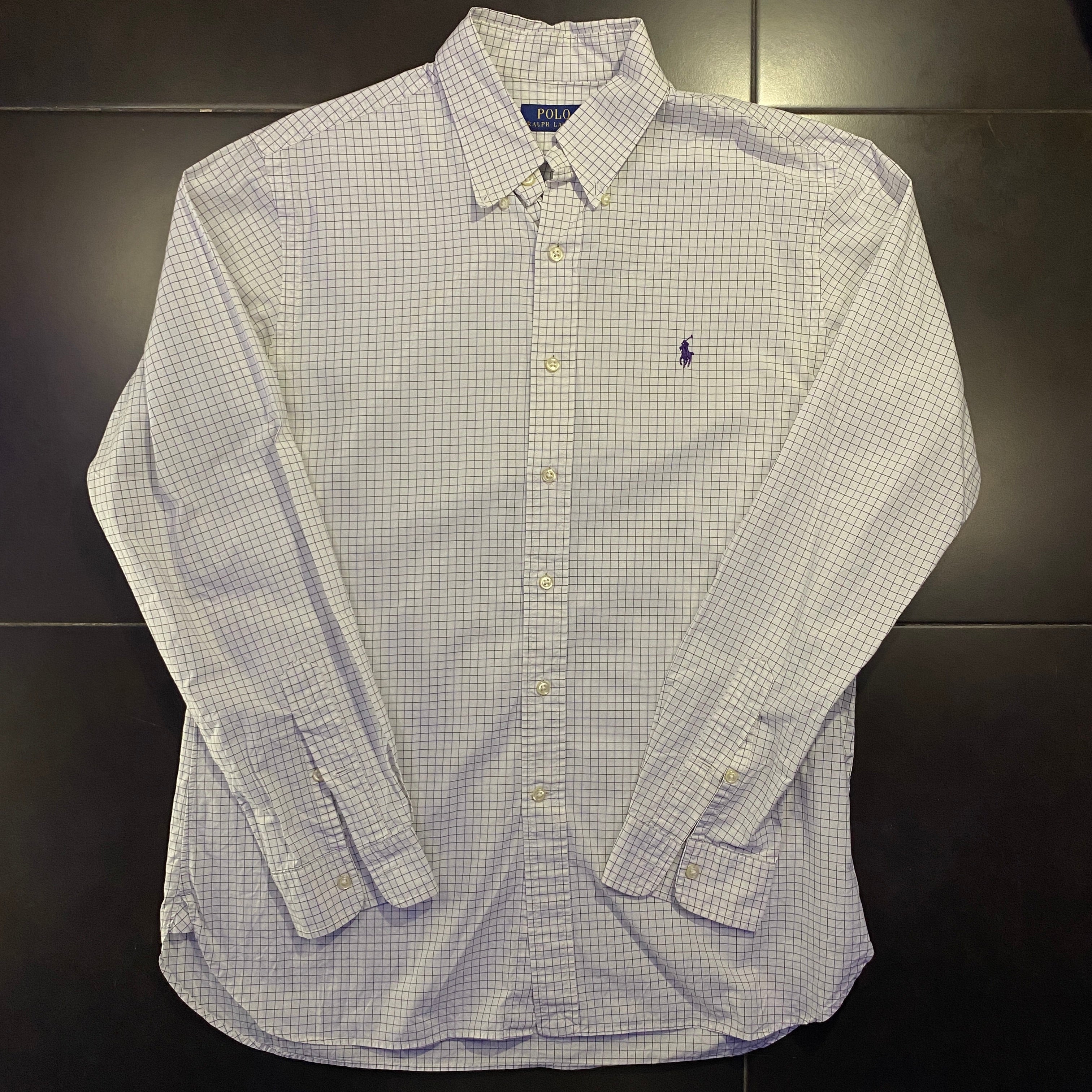 Camisa Ralph Lauren cuadros lila - frontal
