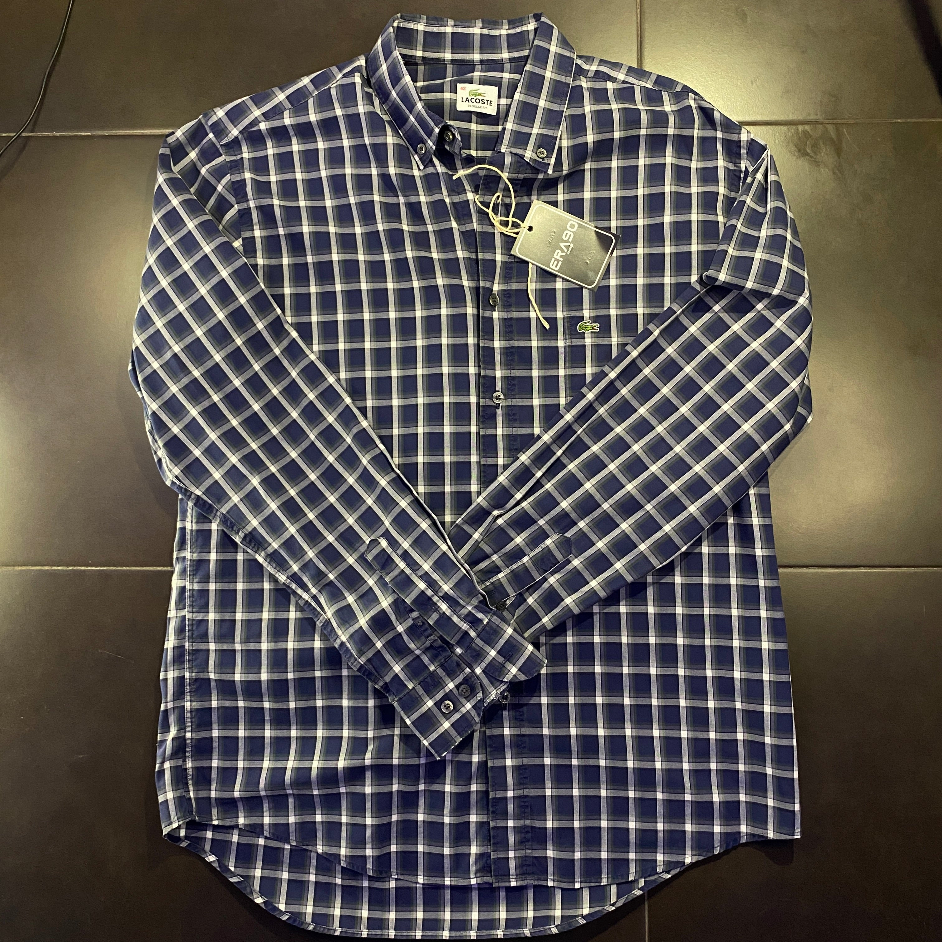 Camisa Lacoste cuadros azul marino - frontal