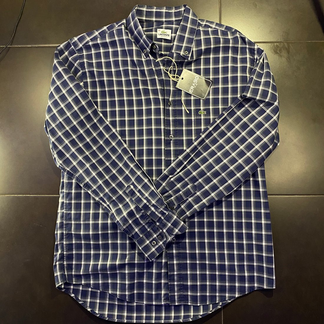 Camisa Lacoste cuadros azul marino - frontal