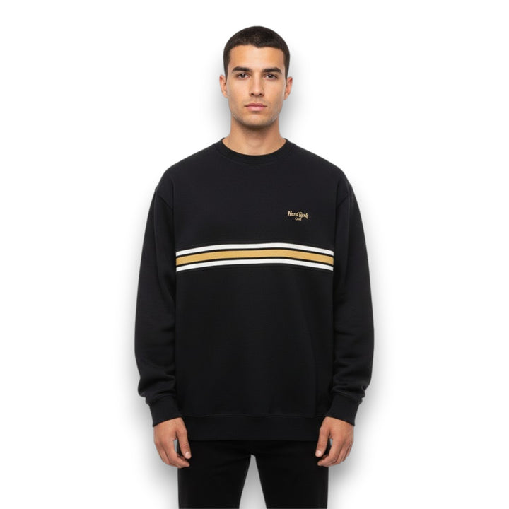 SUDADERA HARD ROCK NEGRO CON RAYAS